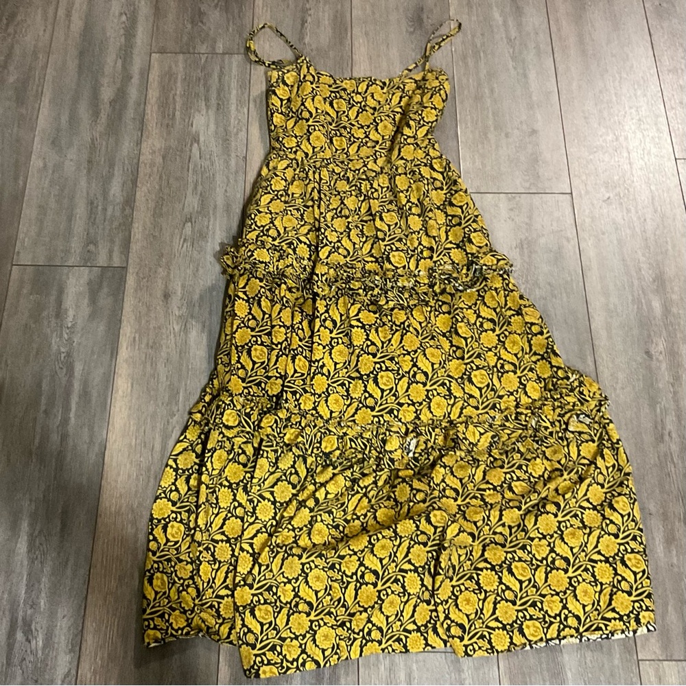 NICHOLAS Adele Floral Yellow and Black Maxi Dress, Size 6